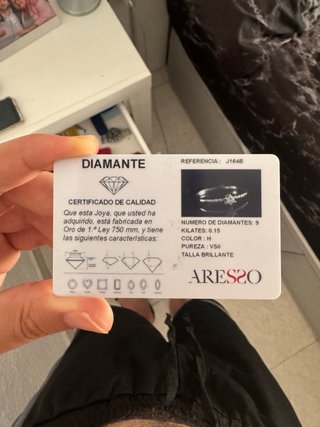 Anillo Oro Blanco Diamantes Mujer