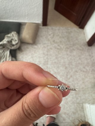 Anillo Oro Blanco Diamantes Mujer