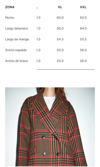 Abrigo cruzado cuadros oversay  zara