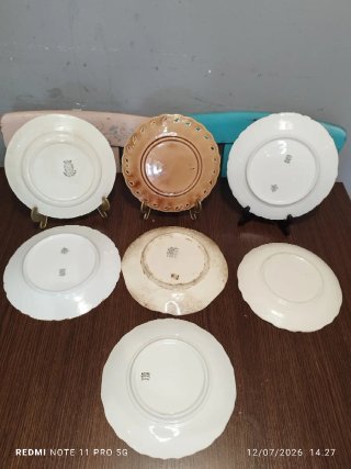 Lote 7 Platos Antiguos Porcelana DISEÑOS VARIADOS