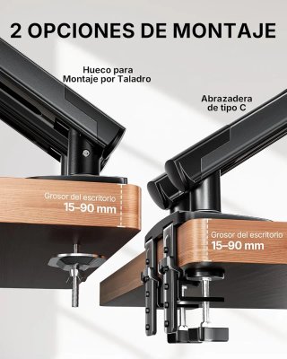 Soporte Doble Monitor 13-32 VESA 75/100mm
