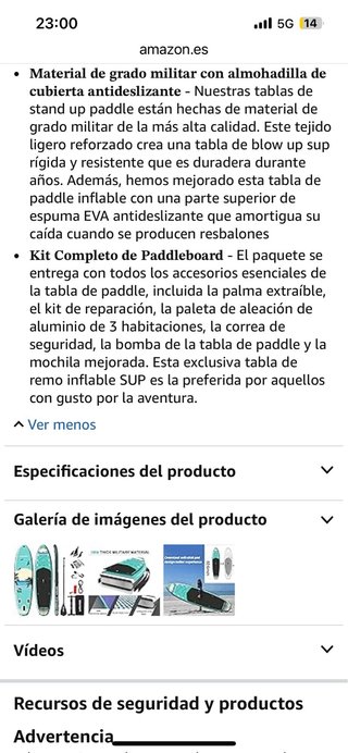 Tabla de paddle surf inflable Rolimate