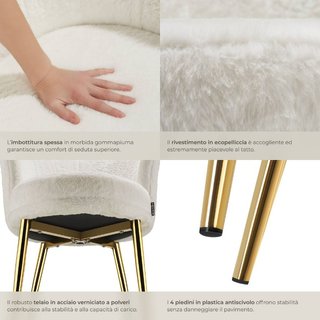 Poltrona Stella, imbottitura spessa, 67x64x76cm · Poltrone