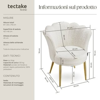 Poltrona Stella, imbottitura spessa, 67x64x76cm · Poltrone