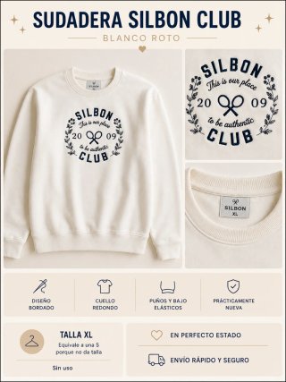 Sudadera Silbon Club Blanco Roto - Como nueva