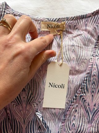 Camisa Lila Estampada Talla L