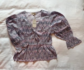 Camisa Lila Estampada Talla L
