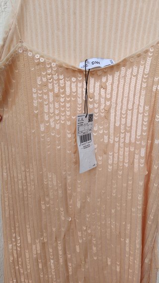 Vestido lentejuelas color salmón Talla S