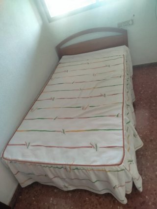 Cama individual 90cm con somier y colchón