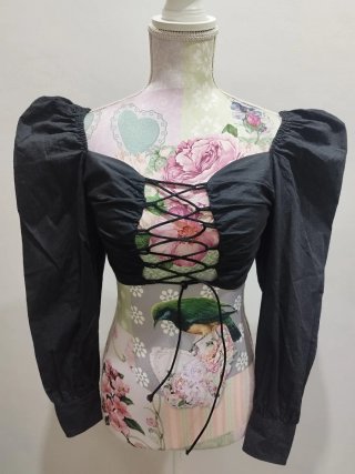Crop top / Corsé mangas abullonadas.