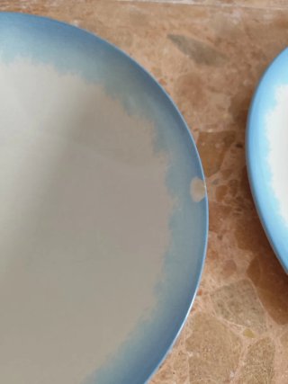 17 Platos Cerámica Porcelana Azul Blanco