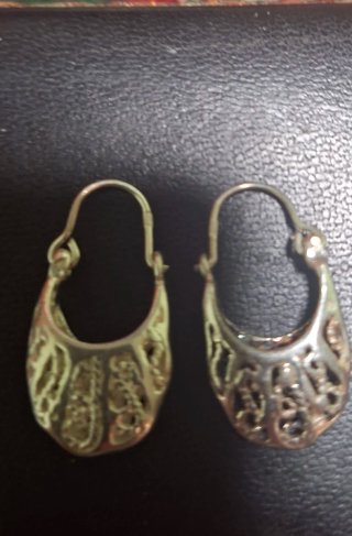 Pendientes antiguos plata buen tamaño