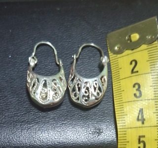 Pendientes antiguos plata buen tamaño