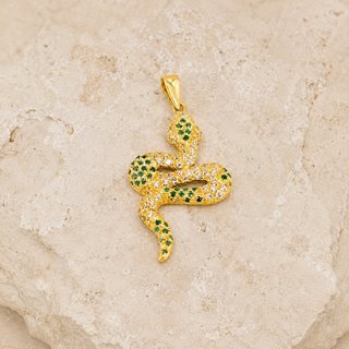 Colgante Serpiente Oro 18kl Circonita MAL-TRA2356