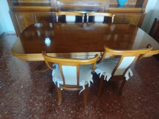Conjunto mesa extensible comedor clásica
