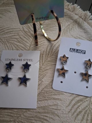 Conjunto de pendientes de leopardo