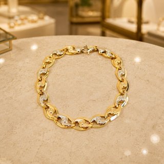 Pulsera Oro 18kl bicolor MAL-TRA2371
