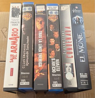 Lote 5 Películas VHS CAJA VIDEOCLUB