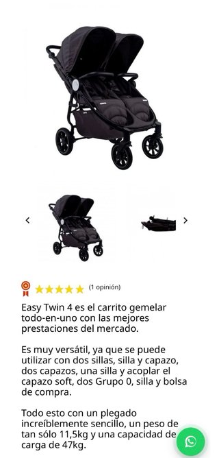 Carro gemelar Baby Monsters Easy Twin 4