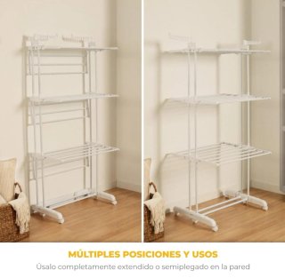 Tendedero Vertical Blanco con Ruedas