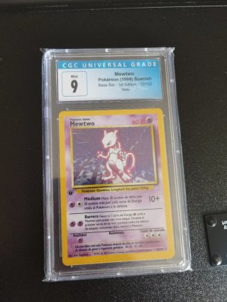 Carta Pokémon Mewtwo Base Set 1ª Edición Holo