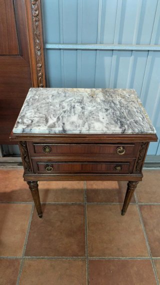 Conjunto dormitorio madera y mármol