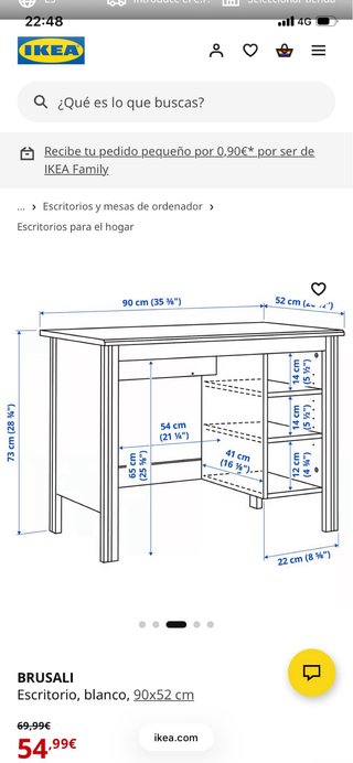 Scrivania Ikea BRUSALI Bianca