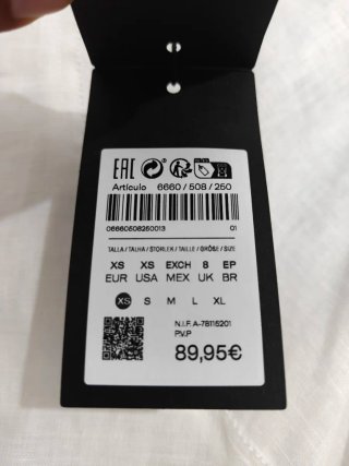 Vestido Massimo Dutti Lino Blanco Talla XS