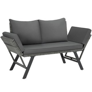 Divano lounge in rattan Sintra, braccioli regolabili, 2 in 1