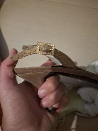 Zapatos Slingback Stuart Weitzman Beige/Oro