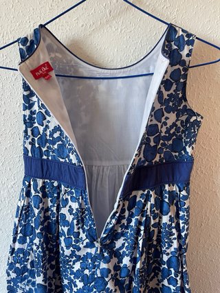 Vestido azul y blanco con lazo y vuelo Pick Ouic