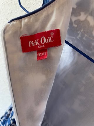 Vestido azul y blanco con lazo y vuelo Pick Ouic