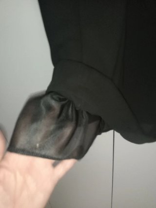 Vestido gasa manga al codo  estampado por delante