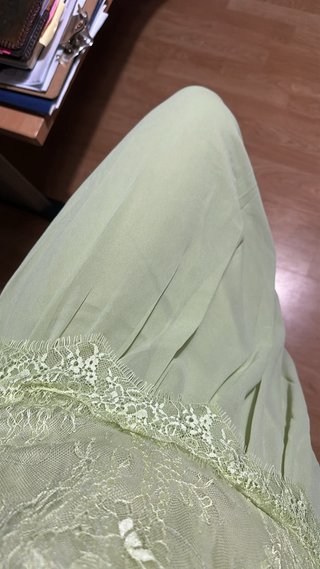 Vestido verde largo encaje