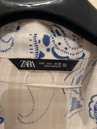 Camicia Zara fantasia blu e bianca