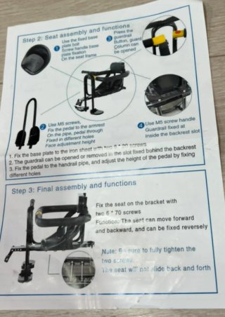 Asiento delantero para bici con cinturón