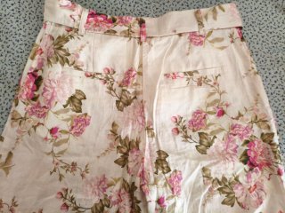 Bermudas flores lino talla S