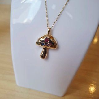 Collar Hongo Multicolor Chapado en oro18k