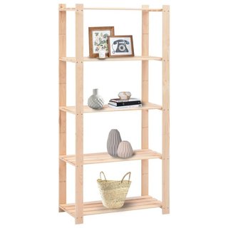 Scaffale a 5 Livelli shabby in Massello di Pino 80x38x170
