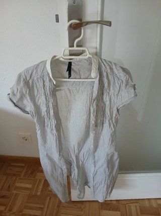 Camisa Larga Manga Corta Rayas