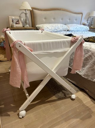 Minicuna tijera bebé blanca
