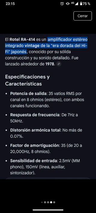 Amplificador Rotel RA-414 Plata