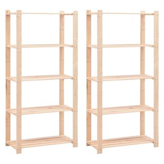 Set 2 Scaffali a 5 Livelli Organizer 80x38x170 cm in