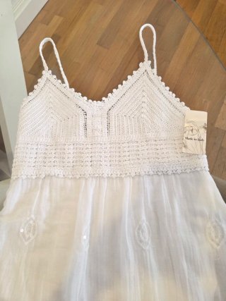 Vestido blanco  Ibicenco nuevo c/etiqueta T/40-42