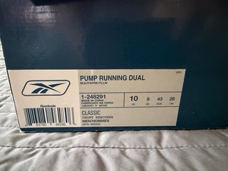 Reebok Pump Running Dual 43 EUR 10 USA