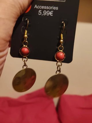 Lote Pendientes Rojos y Dorados