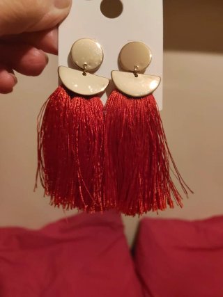 Lote Pendientes Rojos y Dorados