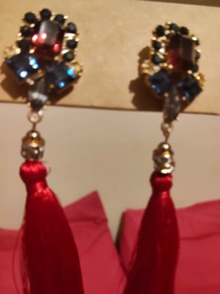 Lote Pendientes Rojos y Dorados