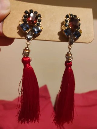 Lote Pendientes Rojos y Dorados