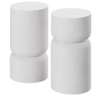 Set di 2 tavolini Amine, design rotondo · Plastica